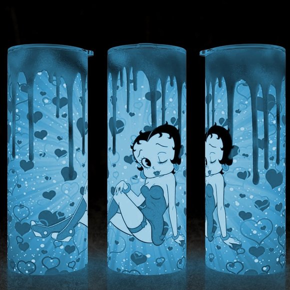 Glow in the Dark - Betty Boop Heart Drip Tumbler 20oz - Picture 1 of 2